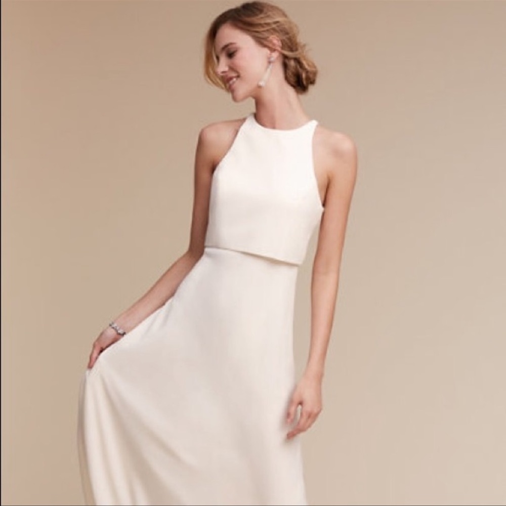 BHLDN Jill Stuart Iva Maxi Crepe Gown - Picture 2 of 11